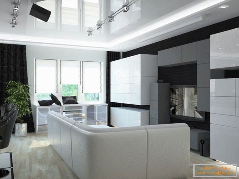Црно-бела дневна соба - 55 фотографии од необични дневни
