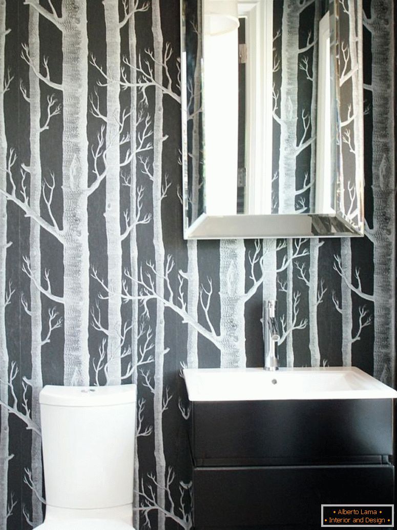 црно-бело-wallpapered-powder-room-via-hgtv