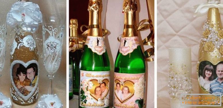 Украсување свадба шишиња со слики