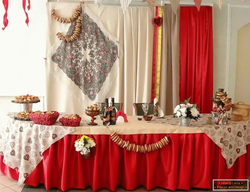 Регистрација на свадбената сала во руски стил