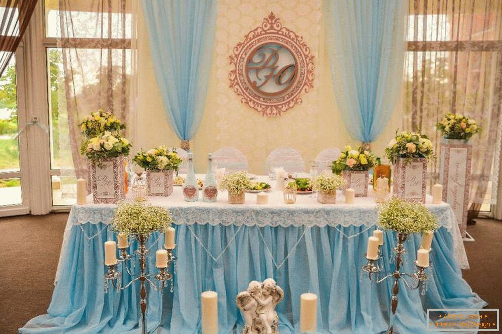 Ангели и свеќи на свадбената маса