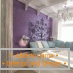 Виолетова ѕид во дизајнот на спалната соба