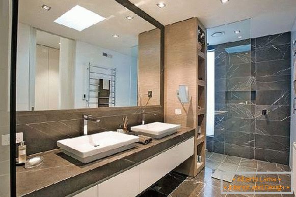 дизајн на бања со големо огледало, фото 37
