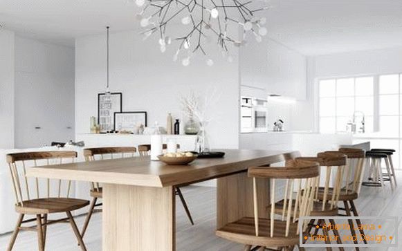 Таванска светилка во кујнски дизајн