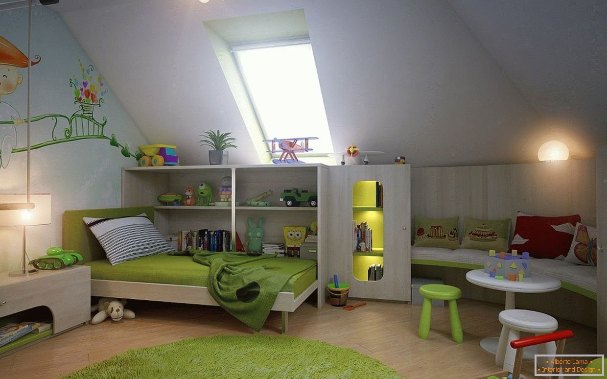 Детска соба на таванот на приватна куќа