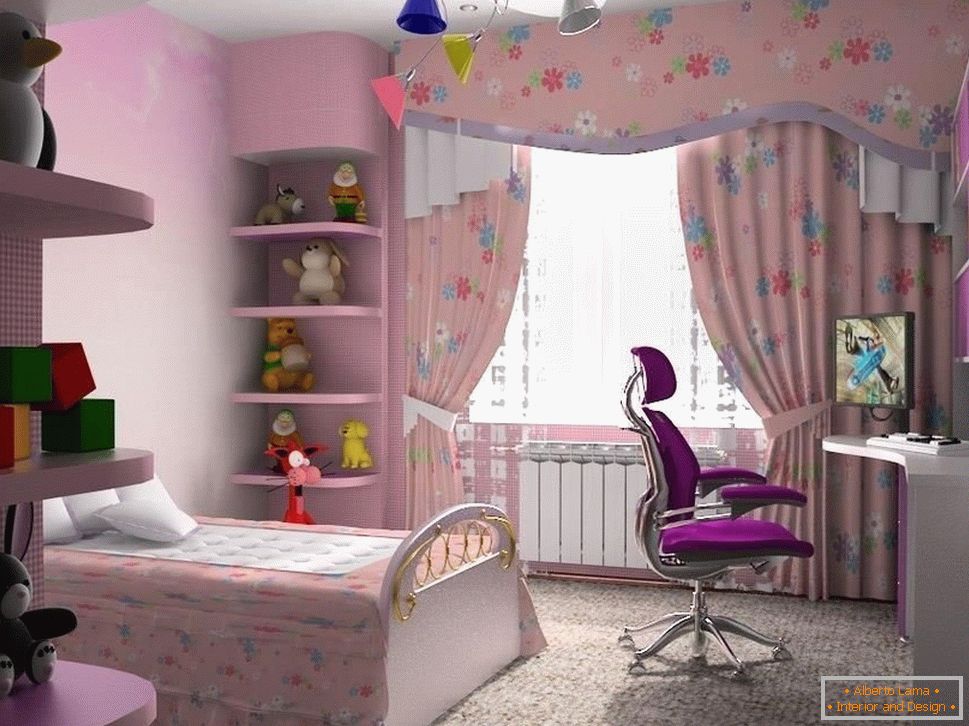 Соба за девојка во розева боја