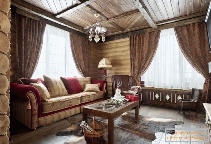 Земја стил во дневната соба на приватна куќа