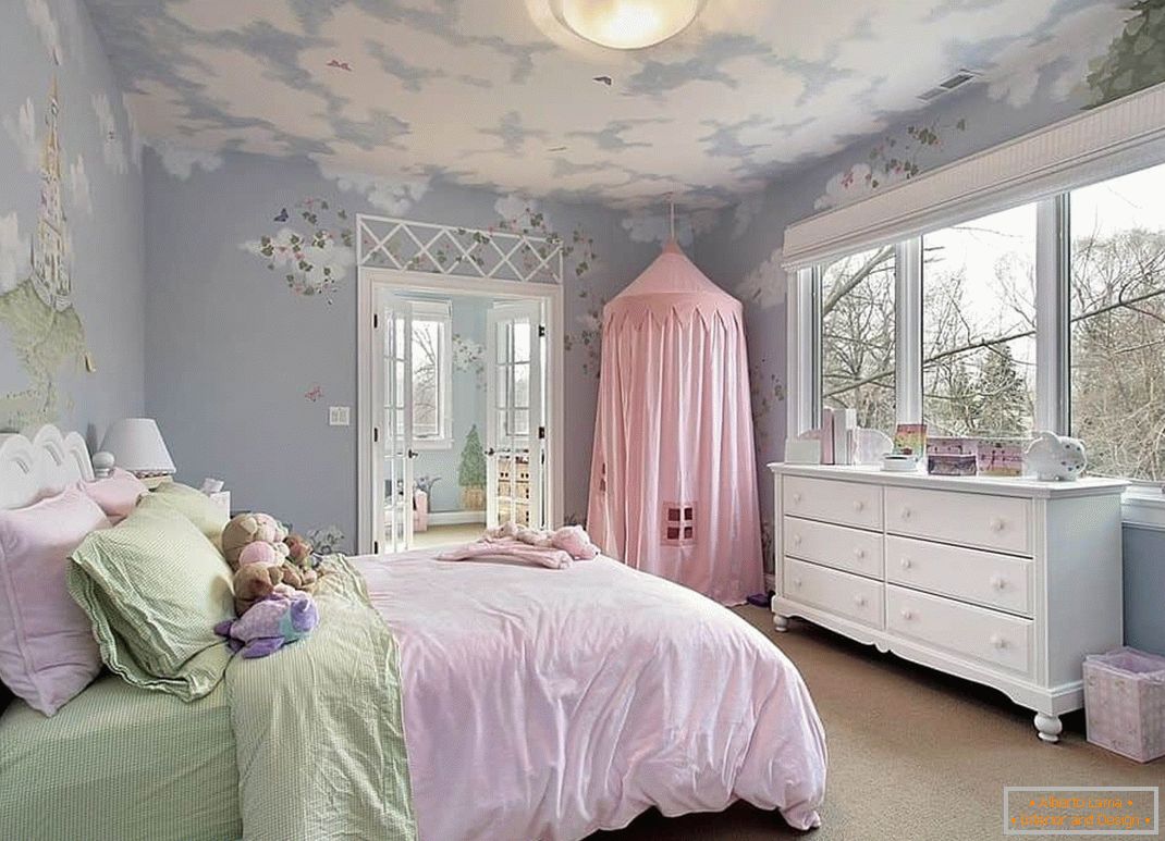 Спална соба за две девојки во стилот на Прованса