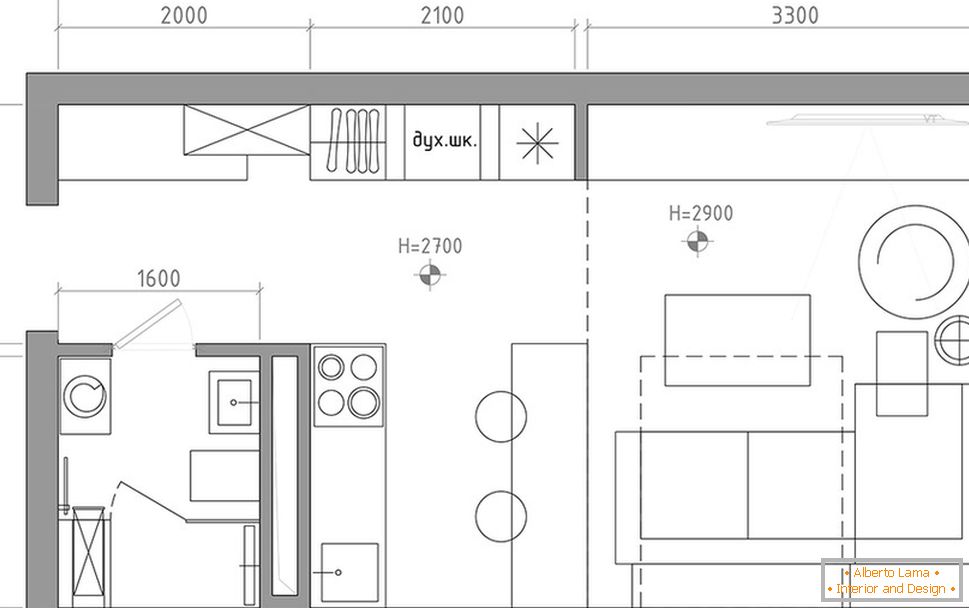Распоред маленькой квартиры в серых тонах