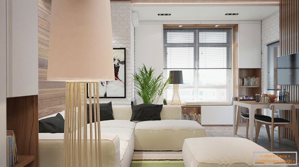 Внатрешен дизајн на мал стан во светли бои