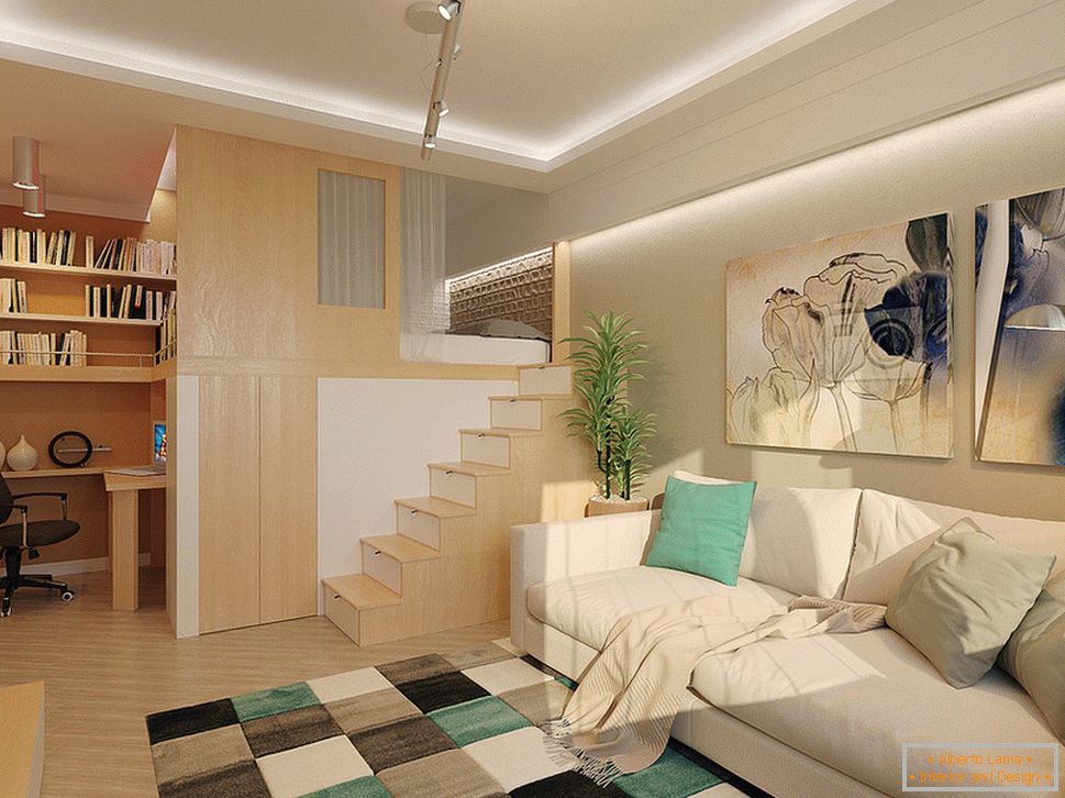 Внатрешен дизајн на мал двособен стан