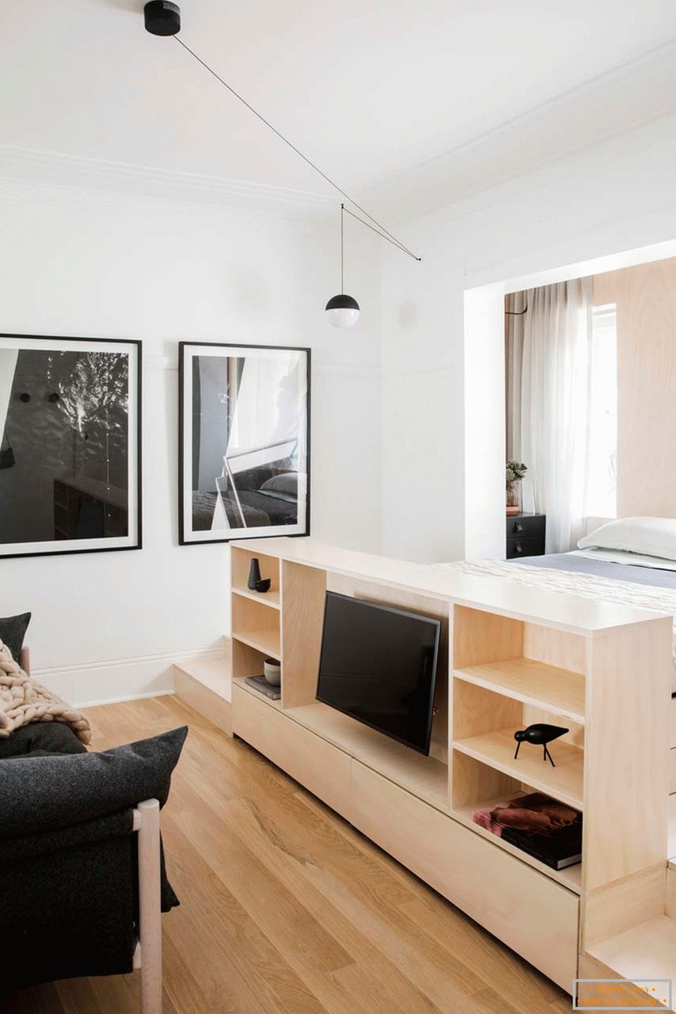 Внатрешен дизајн на мал стан во Сиднеј - телевизор