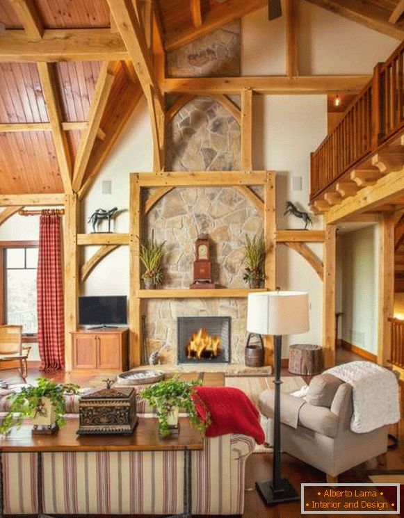 Внатрешен дизајн на куќата од дрвото - слика од дневната соба