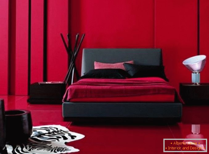 црн и црвен дизајн на спалната, слика 21
