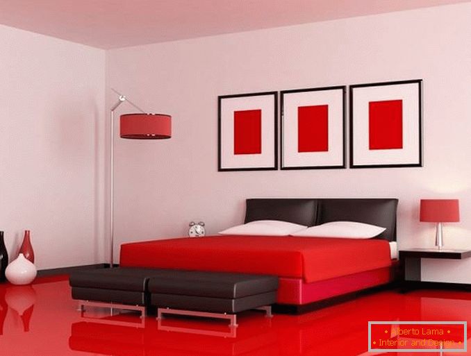црвен дизајн на спалната, фото 25