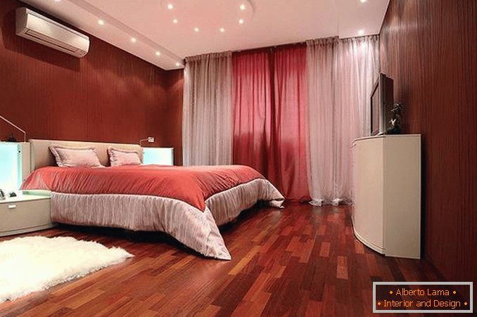 црвена спална соба дизајн, фото 9