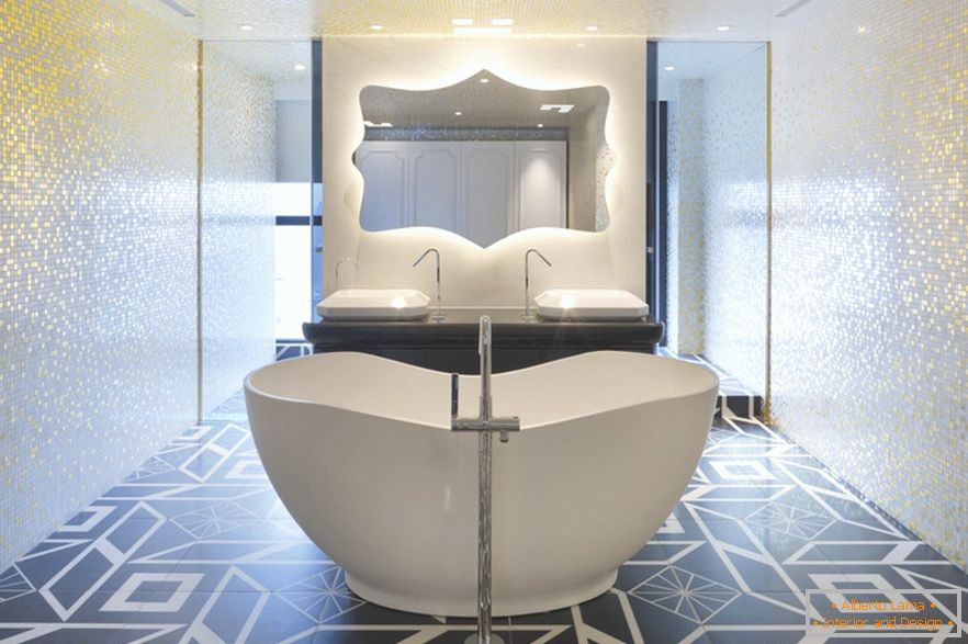 Внатрешен дизајн на бања од студио Дариел