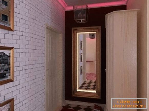Лофт дизајн на мал стан во Хрушчов - внатрешноста на ходникот