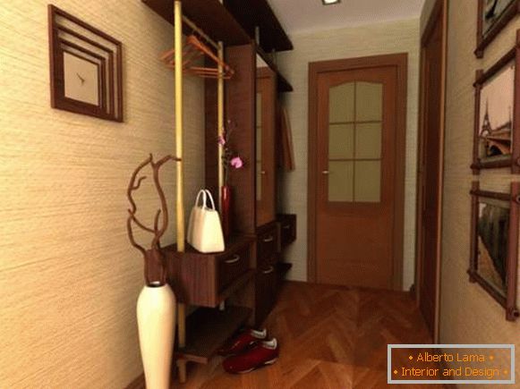 Модерен дизајн на мали соби во станот - влезната сала и ходникот