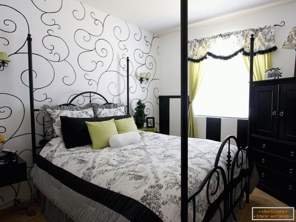 Спална соба во црно-бела боја