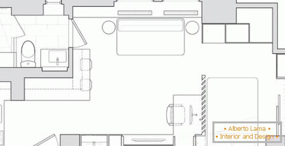 Дизајн стан проект од 40 квадратни М - шема на соби