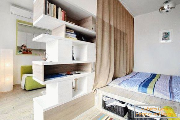 Како да се организира мебел во еднособен стан Фото