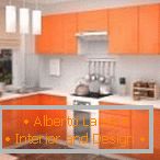 Едноставна кујна во портокалова боја