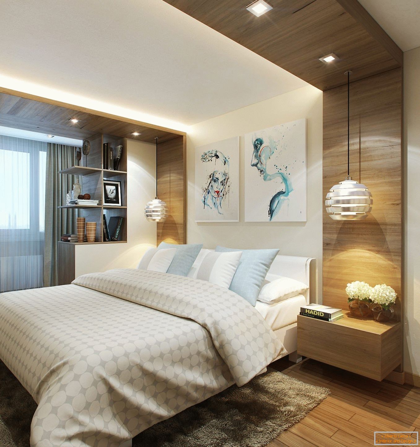 Спална соба во комбинација со балкон