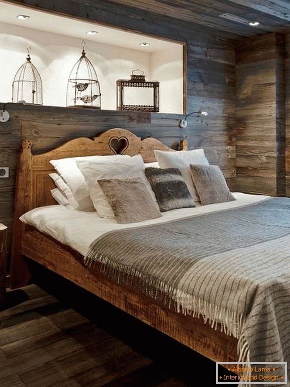 Спална соба во стилот на земјата со дрво