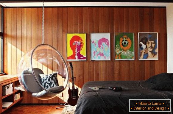 Спалната соба на тинејџер во стилот на 60-те