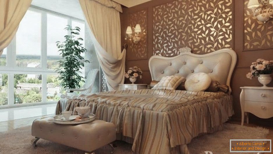 Спална соба осветлување во класичен стил е поделена на природни и вештачки