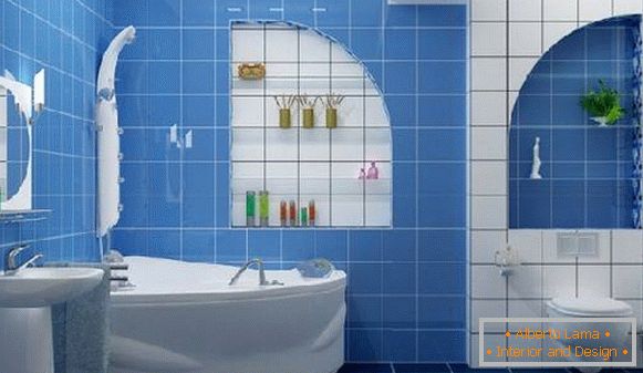 дизајн на мала бања во комбинација со тоалет, фото 42