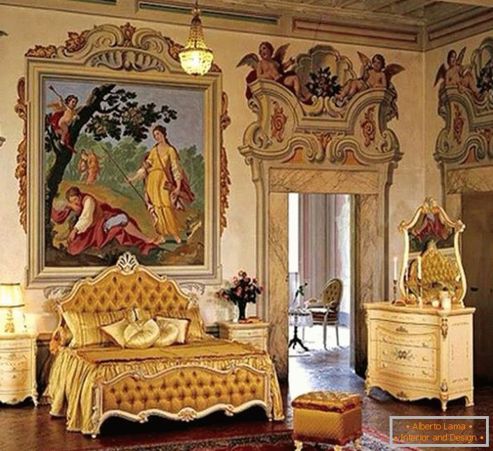 А навистина кралска спална соба во селска куќа.