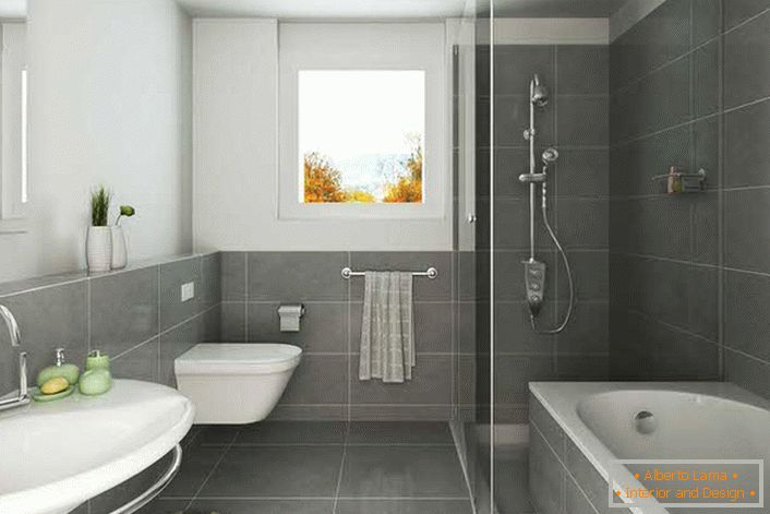 Стилот на Арт Нову е мек, неутрален, мирен. Класичната комбинација на бело и црно е одлична опција за украсување на бања.