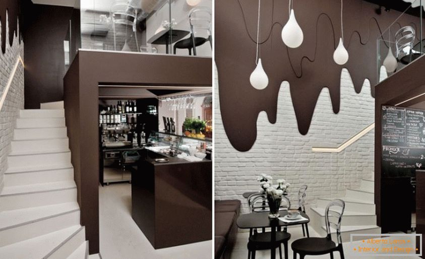 Внатрешно кафуле со чоколадни ѕидови со мириси