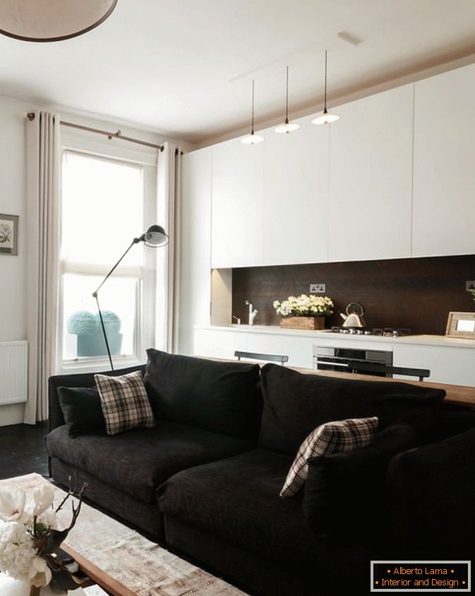 Кујна стан-студио во модерен стил