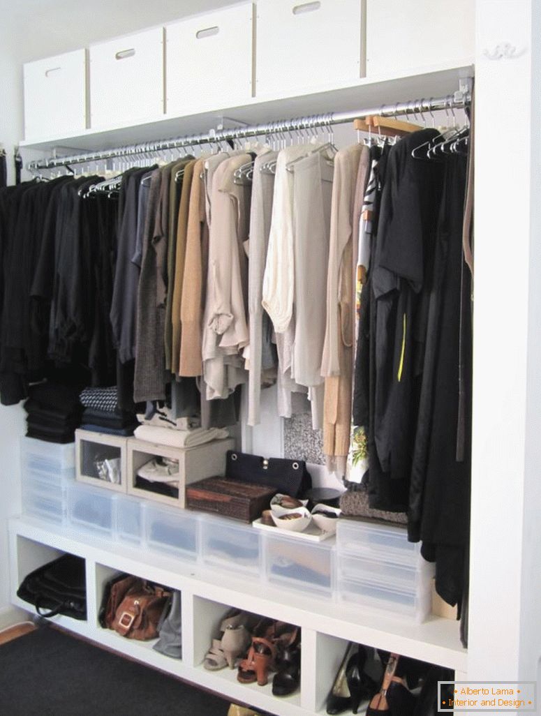 Гардероба 2 кв.м. м - слика на интересни опции за дизајн за