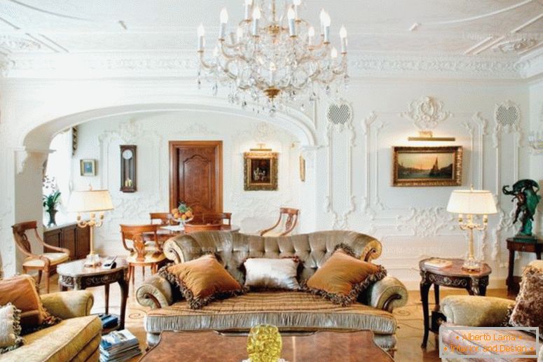 Барокна дневна соба - 75 фотографии од необичен дизајн