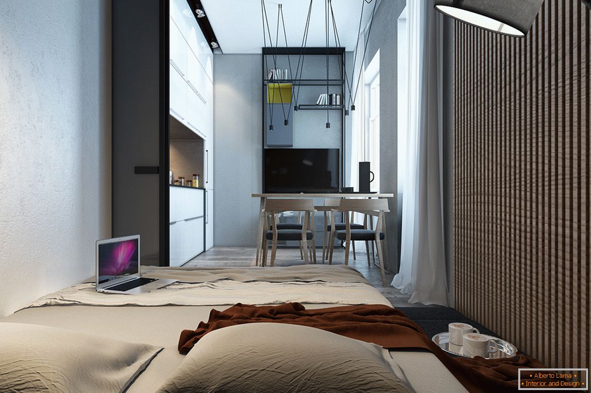 Дизајн на спална соба за мал стан во скандинавски стил - фото 2