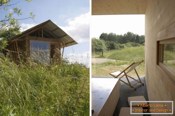 Изглед на еколошка мала куќа во Франција