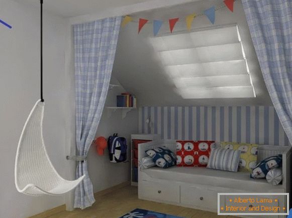 внатрешноста на детската соба на таванот, фото 71