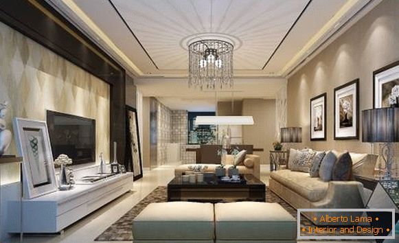 Модерна дневна соба во стил на луксуз