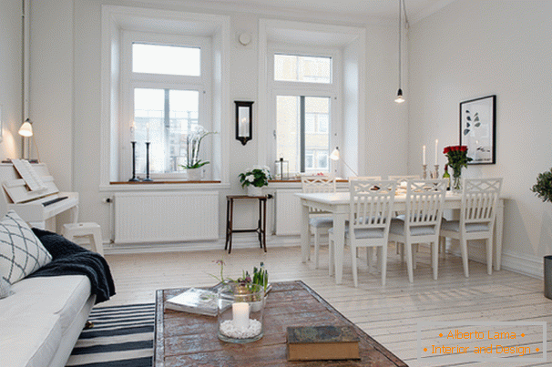 Дневна и трпезарија станови во скандинавски стил во Гетеборг