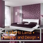 Пурпурна боја за дизајн на спална соба