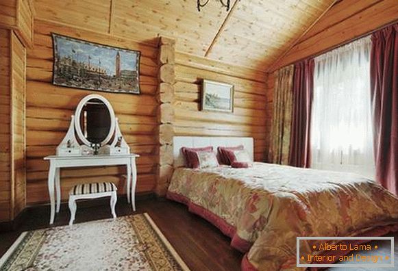 спална ентериер во дрвена куќа, фото 38