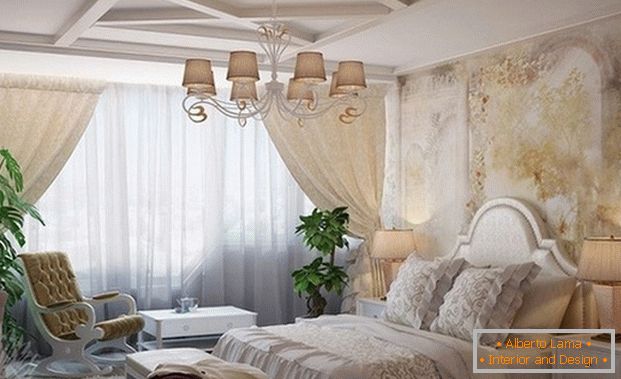 Француски стил во внатрешноста на спалната соба