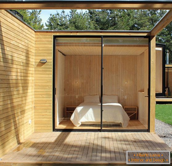 Спална соба во дрвена модуларна куќа