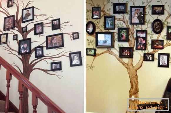 Идеи за украсување на ѕидови со слики - семејно дрво