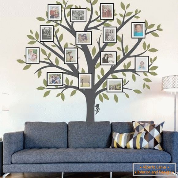 Семејно дрво - налепница за декорирање ѕидови
