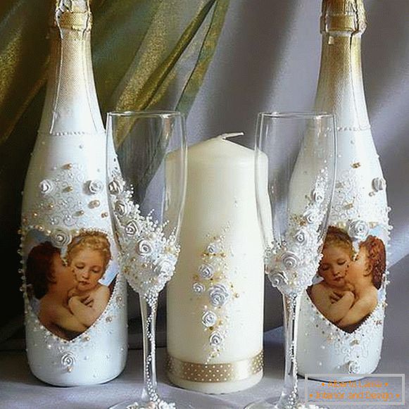 Decoupage на шишиња со свои раце на 8 март или свадба